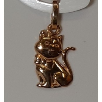 pendentif or 18 ct chat
