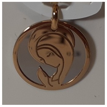 médaille or 18 ct bicolore...