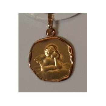 médaille or 18 ct jaune ange